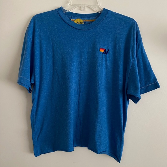 Aviator Nation Boyfriend Tee Size: Large RARE Blue Color - Picture 2 of 7